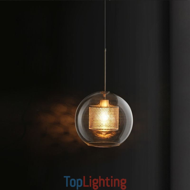 Nordic Pendant Light Glass Home Lighting Round Ball Shape Lamp Bedside Lamp