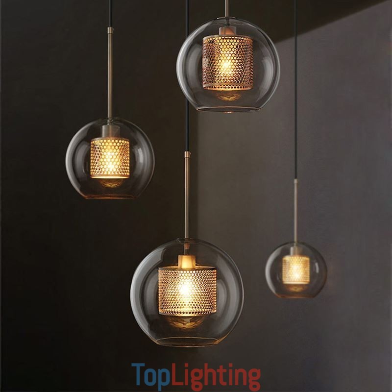 Nordic Pendant Light Glass Home Lighting Round Ball Shape Lamp Bedside Lamp
