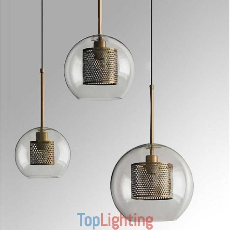 Nordic Pendant Light Glass Home Lighting Round Ball Shape Lamp Bedside Lamp