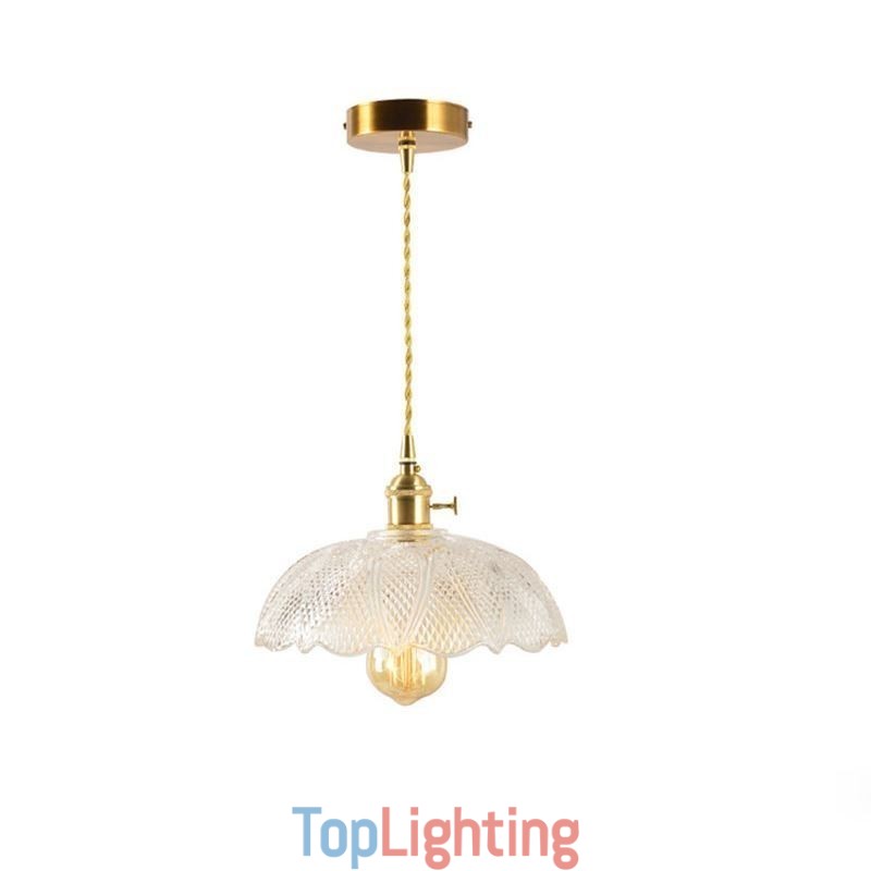 Large Clear Ribbed Glass Ceiling Light Home Lighting With Twist Switch Lamp Soothing Warmth Light