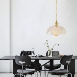 Large Clear Ribbed Glass Ceiling Light Home Lighting With Twist Switch Lamp Soothing Warmth Light