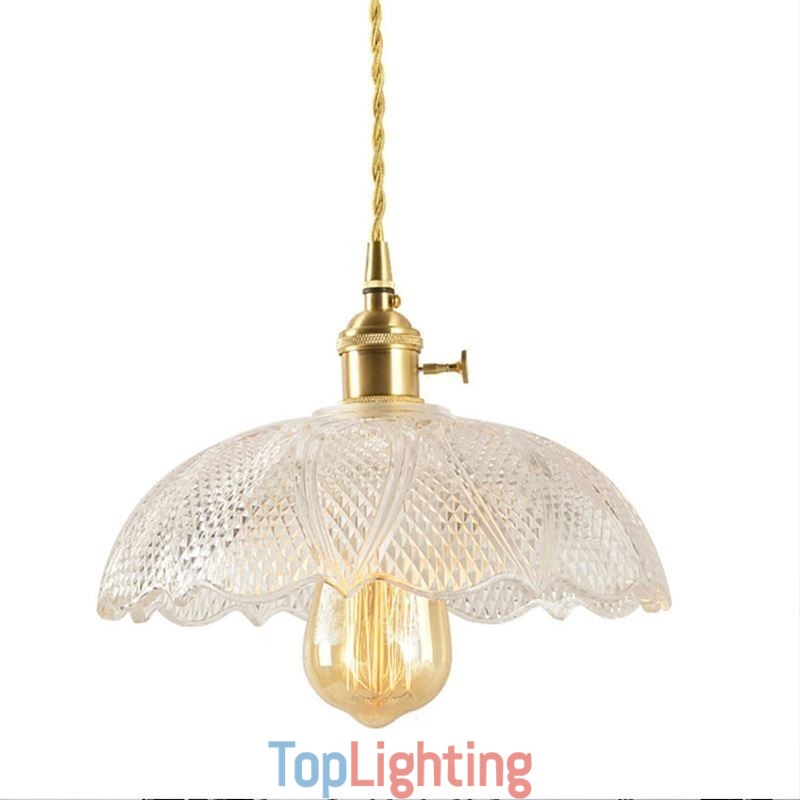 Large Clear Ribbed Glass Ceiling Light Home Lighting With Twist Switch Lamp Soothing Warmth Light