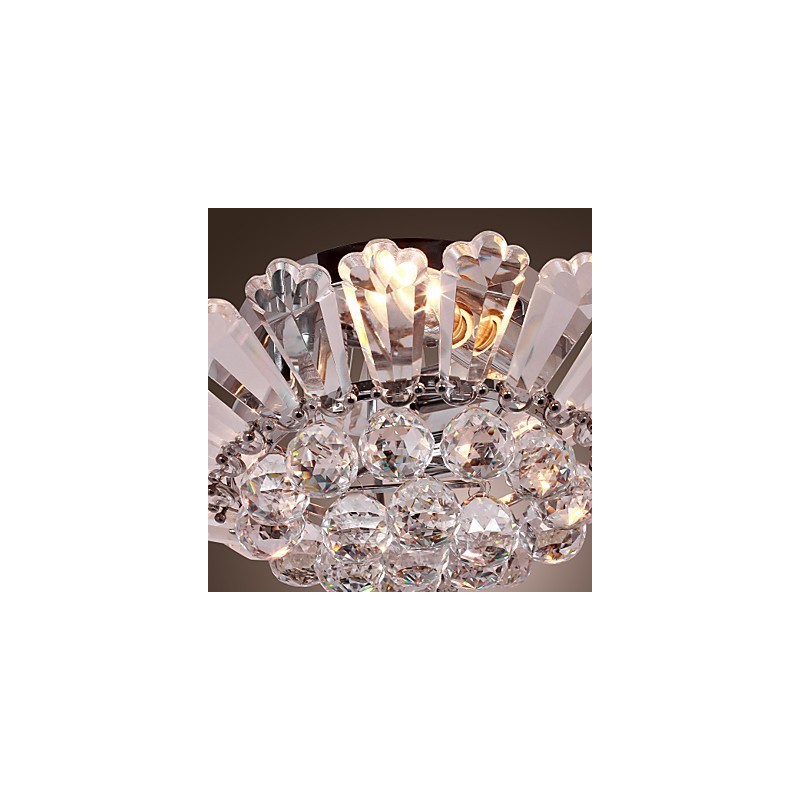 Modern Semi Flush Mount in Crystal Feature