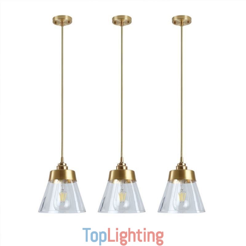Nordic Retro Pendant Light Glass Shade Home Lighting Brass Holder Lamp Light