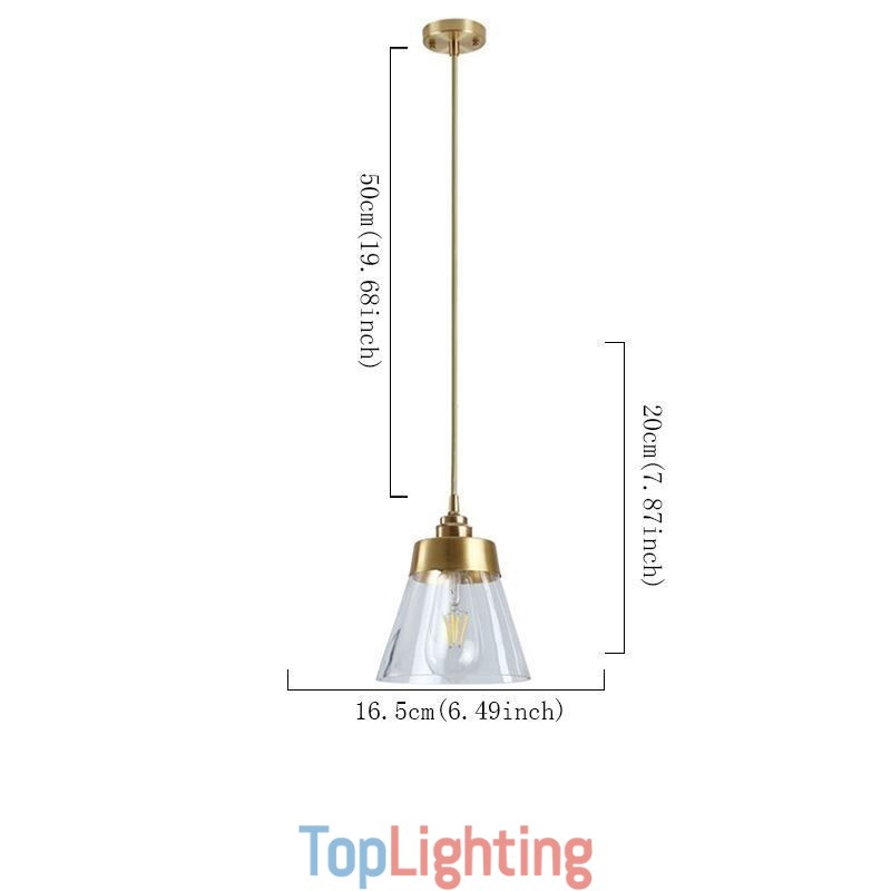 Nordic Retro Pendant Light Glass Shade Home Lighting Brass Holder Lamp Light