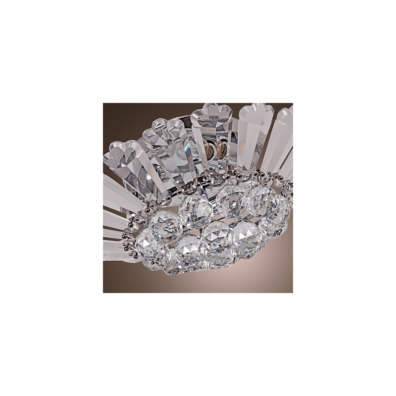 Modern Semi Flush Mount in Crystal Feature