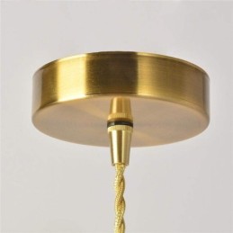 Brass Ribbed Glass Pendant Light Cone Shade With Twist Switch