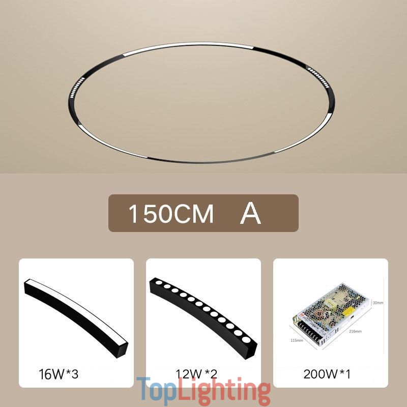 Circular Track Light Magnetic Recessed Track Lighting Fixture φ150cm