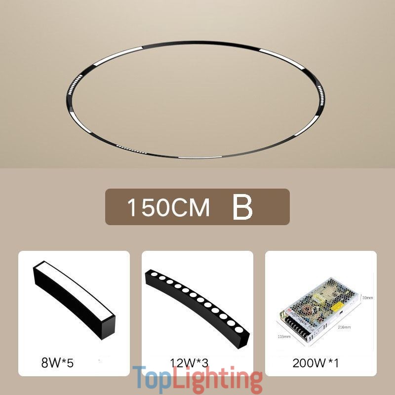 Circular Track Light Magnetic Recessed Track Lighting Fixture φ150cm