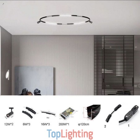 Circular Track Light System Magnetic Recessed Track Lighting Fixture φ120cm Circular Track Light System Magnetic Recessed Track Lighting Fixture φ120cm