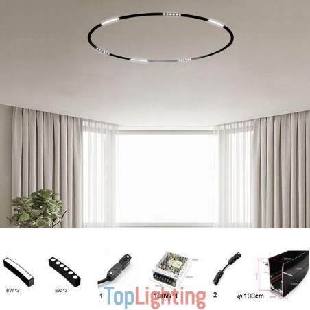 Circular Track Light Magnetic Recessed Spotlight Decorative Light 100cm Circular Track Light Magnetic Recessed Spotlight Decorative Light 100cm
