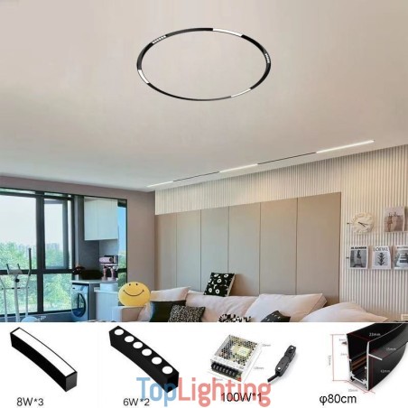 Circular Magnetic Track Light Recessed Spotlight Decorative Light 80cm Circular Magnetic Track Light Recessed Spotlight Decorative Light 80cm