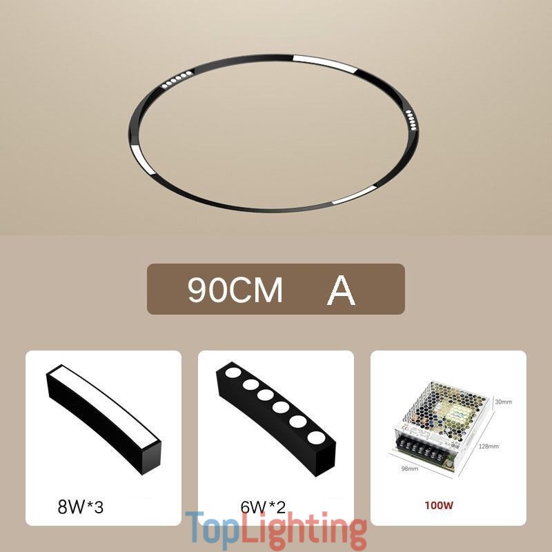 Circular Magnetic Track Light Recessed Spotlight Decorative Light 80cm