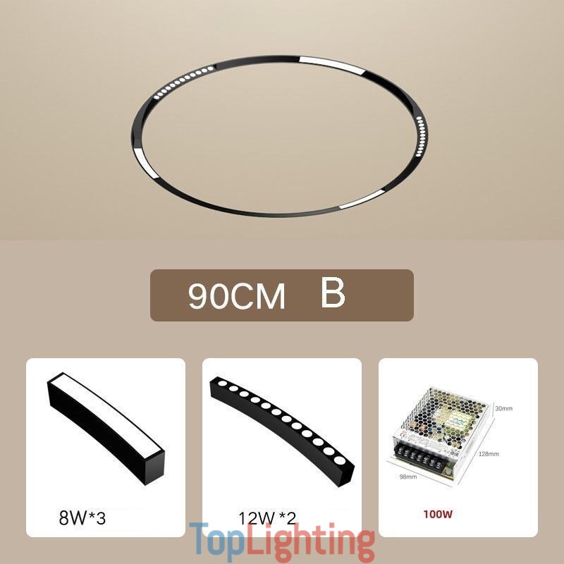 Circular Magnetic Track Light Recessed Spotlight Decorative Light 80cm