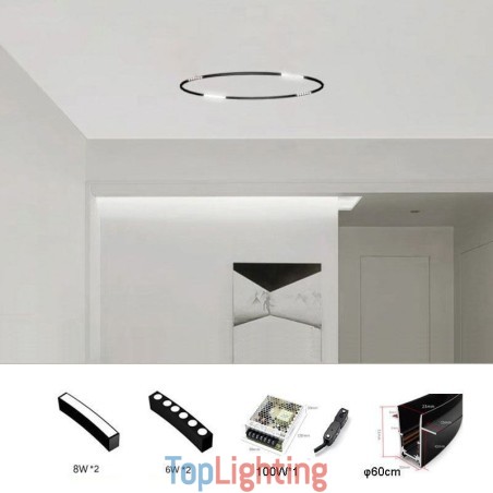 Circular Track Light Magnetic Recessed Spotlight Decorative Light 60cm Circular Track Light Magnetic Recessed Spotlight Decorative Light 60cm