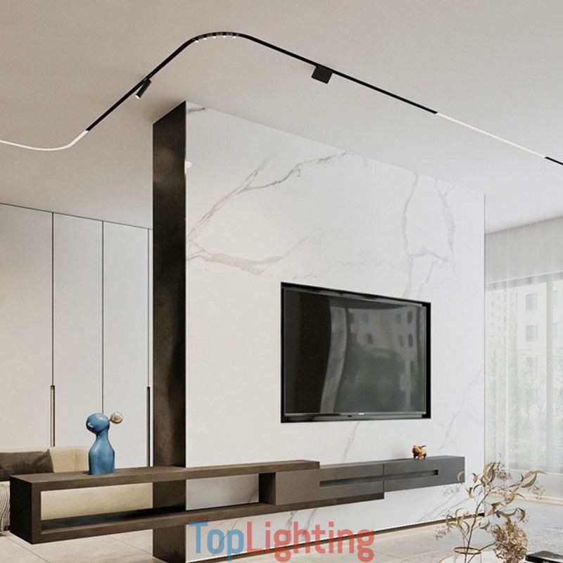 Recessed Track Lighting Rails Round Magnetic Aluminum Track Strips