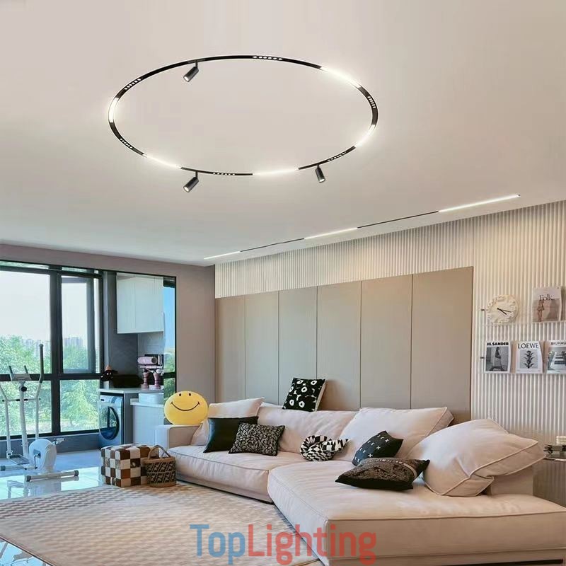 Recessed Track Lighting Rails Round Magnetic Aluminum Track Strips