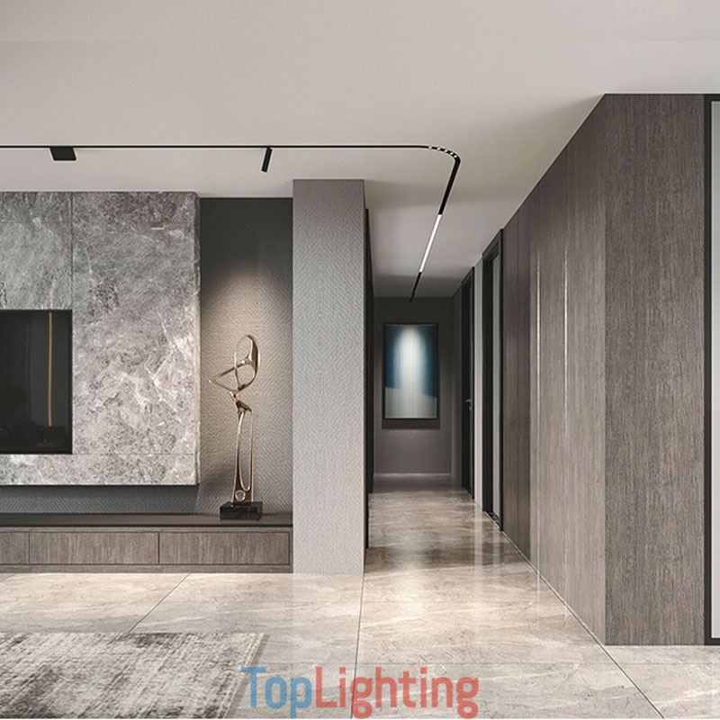 Recessed Track Lighting Rails Round Magnetic Aluminum Track Strips
