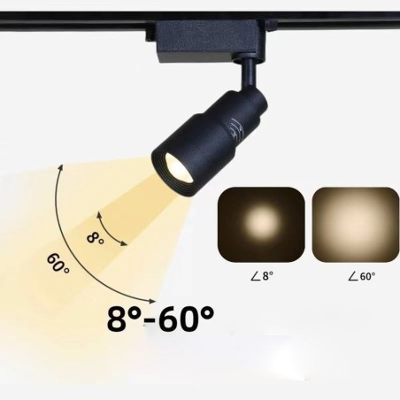 Track Spotlight 8° To 60° Free Focusing Accent Lighting Track Spotlight 8° To 60° Free Focusing Accent Lighting