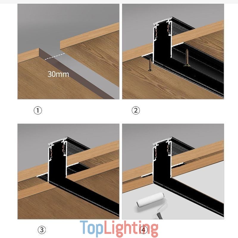 Magnetic Track Light Recessed Spotlight Decorative Light 3M 36V