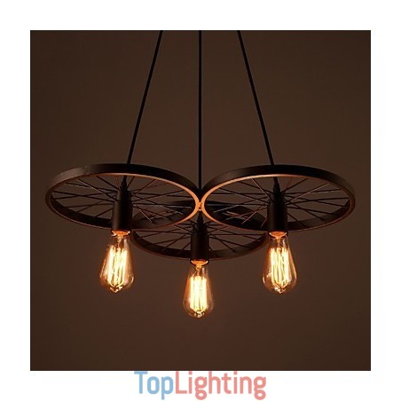 Loft Retro Pendant Lamps American country wrought iron Chandelier industrial style wheels Loft Retro Pendant Lamps American country wrought iron Chandelier industrial style wheels