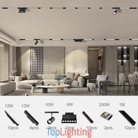 Magnetic Track Light Recessed Spotlight Decorative Light 6M*2 Magnetic Track Light Recessed Spotlight Decorative Light 6M*2