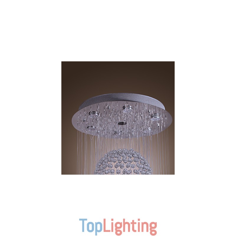 Modern Contemporary Crystal Chrome Chandelier Flush Mount