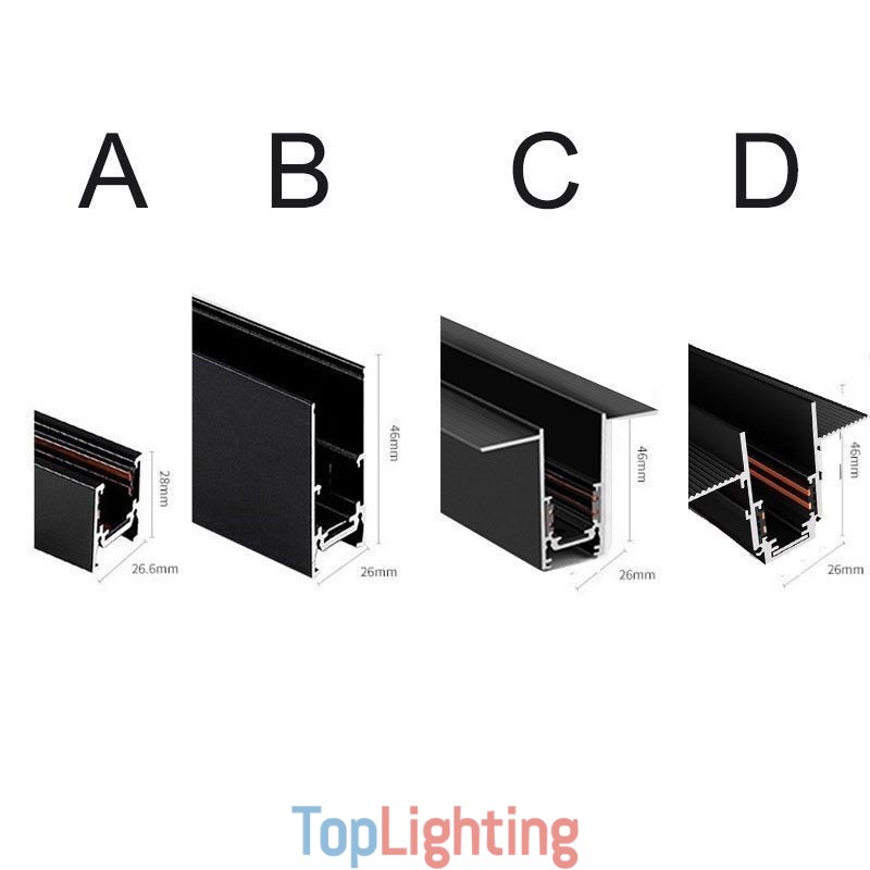 Recessed Track Lighting Rails Magnetic Aluminum Track Surface Profile Ultra Thin Track Light Strip 100cm