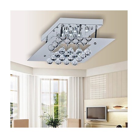 Modern Contemporary Crystal Electroplated Metal Flush Mount Modern Contemporary Crystal Electroplated Metal Flush Mount
