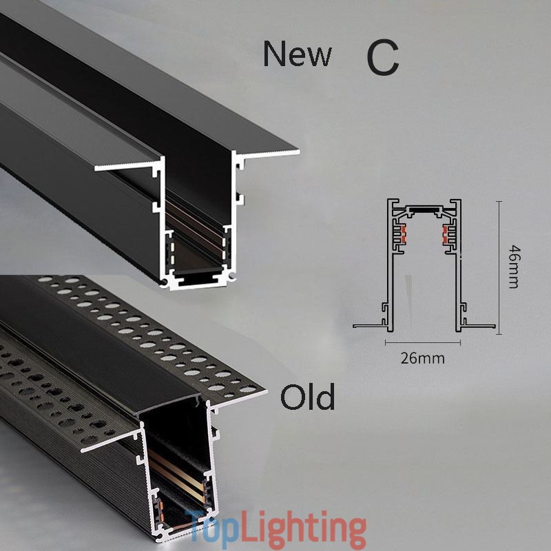 Recessed Track Lighting Rails Magnetic Aluminum Track Surface Profile Ultra Thin Track Light Strip 100cm