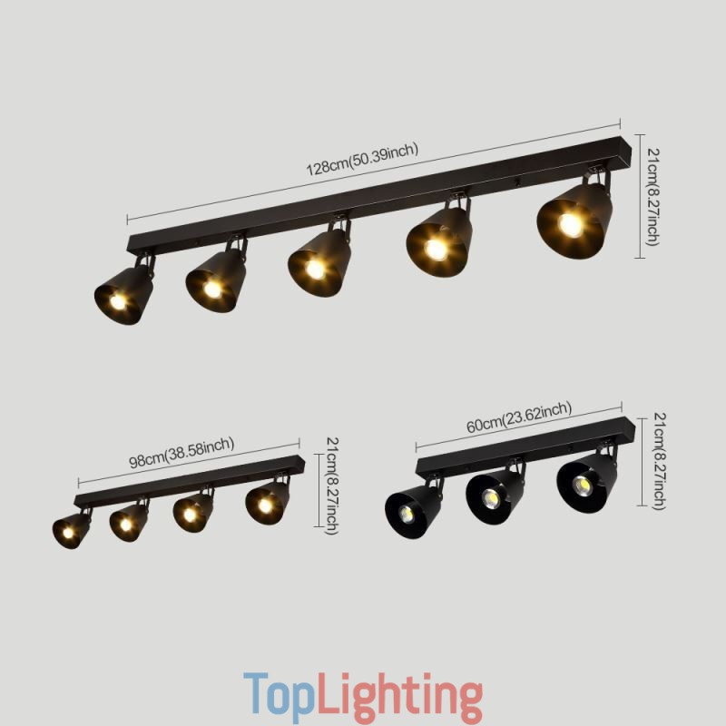 Rustic Vintage Spotlight Industrial Iron Track Lighting