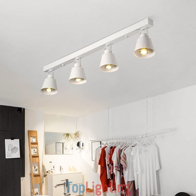 Rustic Vintage Spotlight Industrial Iron Track Lighting