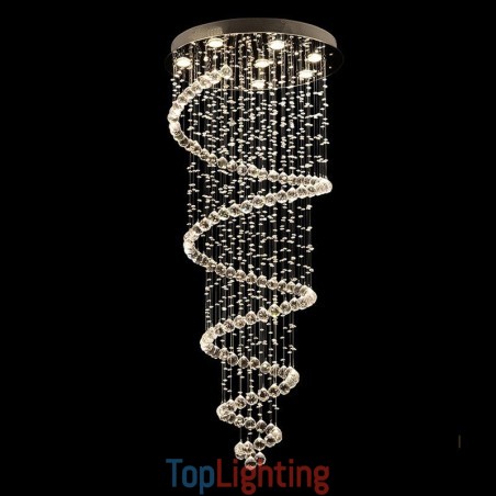 Spiral Modern K9 Crystal Ceiling Pendant Light Indoor Chandelier Lighting Fixtures for Stairs High Ceiling Spiral Modern K9 Crystal Ceiling Pendant Light Indoor Chandelier Lighting Fixtures for Stairs High Ceiling