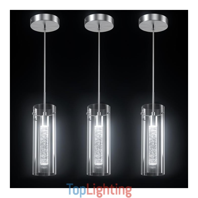 3 Light Artistic Pendant Light with Glass Shades G4 Bulb Base