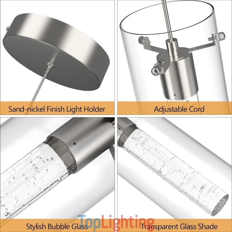 3 Light Artistic Pendant Light with Glass Shades G4 Bulb Base