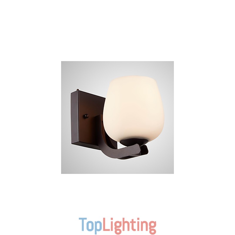 Iron Wall Lamp with Glass Shade Classic Modern Lighting Wall Sconces