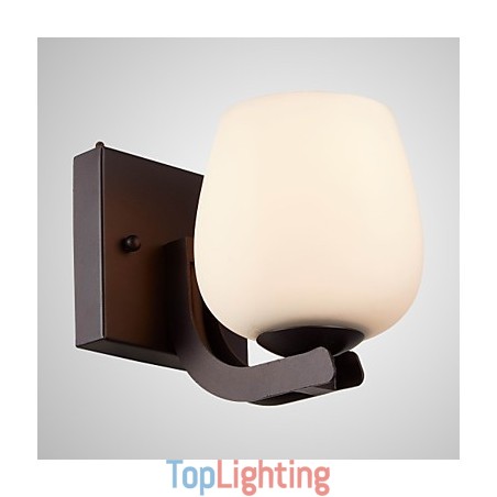 Iron Wall Lamp with Glass Shade Classic Modern Lighting Wall Sconces Iron Wall Lamp with Glass Shade Classic Modern Lighting Wall Sconces