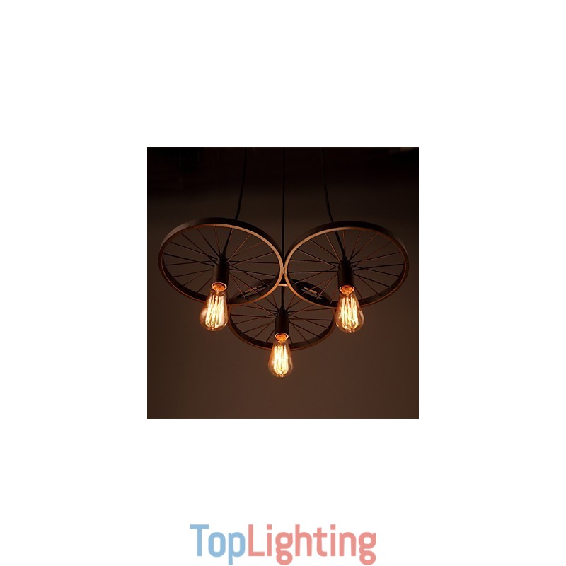 Loft Retro Pendant Lamps American country wrought iron Chandelier industrial style wheels