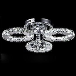 Modern Contemporary Crystal Chrome Metal Flush Mount
