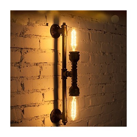 Wroguht Iron Water Pipe Wall Lamp Vintage Aisle Lights Loft Iron Wall Lamp Edison Incandescent Light Bulb FJ DB2 046A0