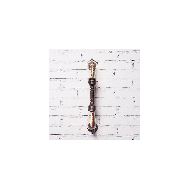 Wroguht Iron Water Pipe Wall Lamp Vintage Aisle Lights Loft Iron Wall Lamp Edison Incandescent Light Bulb FJ DB2 046A0