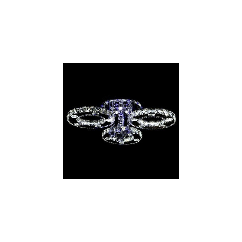 Modern Contemporary Crystal Chrome Metal Flush Mount