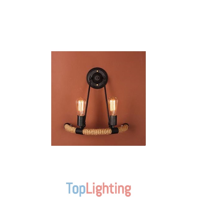Contracted Balcony Stair Lamp Semicircle Hemp Rope Wall Lamp