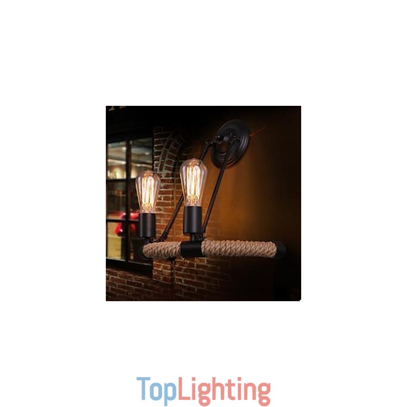 Contracted Balcony Stair Lamp Semicircle Hemp Rope Wall Lamp