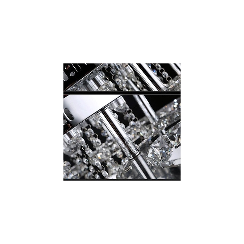 Modern Contemporary Crystal Chrome Metal Flush Mount