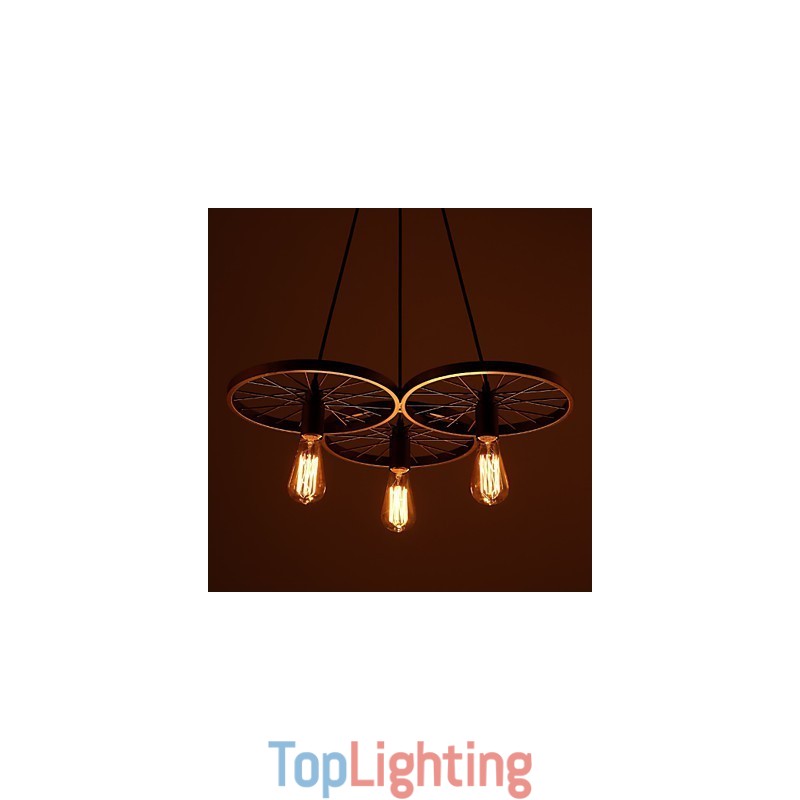Loft Retro Pendant Lamps American country wrought iron Chandelier industrial style wheels