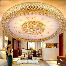 Round Crystal Absorb Dome Light Ceiling Lamp Diameter 80CM Contains 15 Bulbs