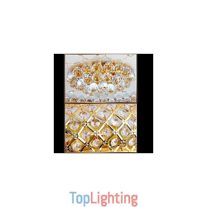 Round Crystal Absorb Dome Light Ceiling Lamp Diameter 80CM Contains 15 Bulbs