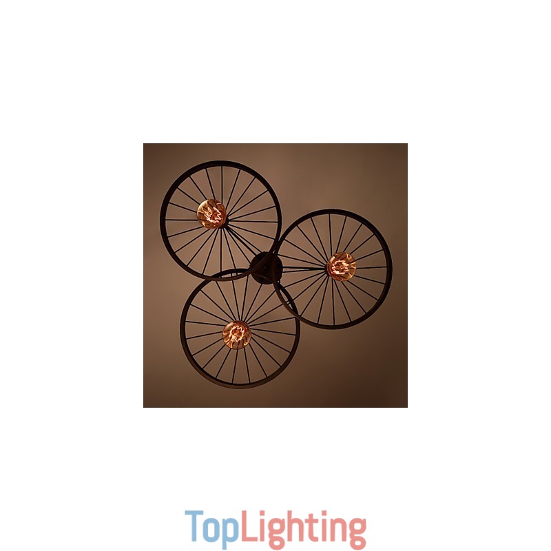 Loft Retro Pendant Lamps American country wrought iron Chandelier industrial style wheels