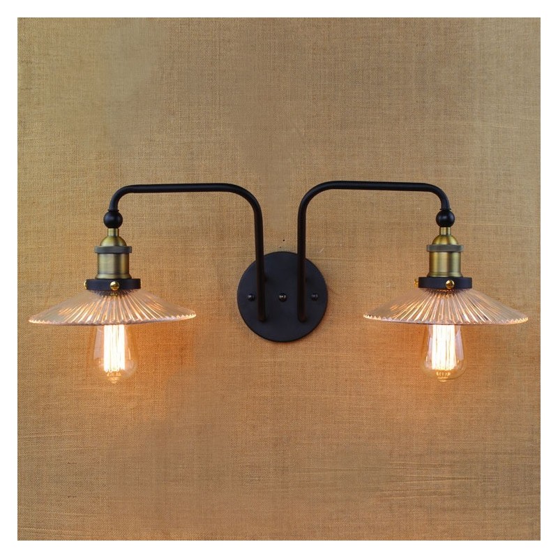 Industrial Nordic Style Creative Personality Bedroom Interior Mediterranean Cafe Wall Glass Double Iron